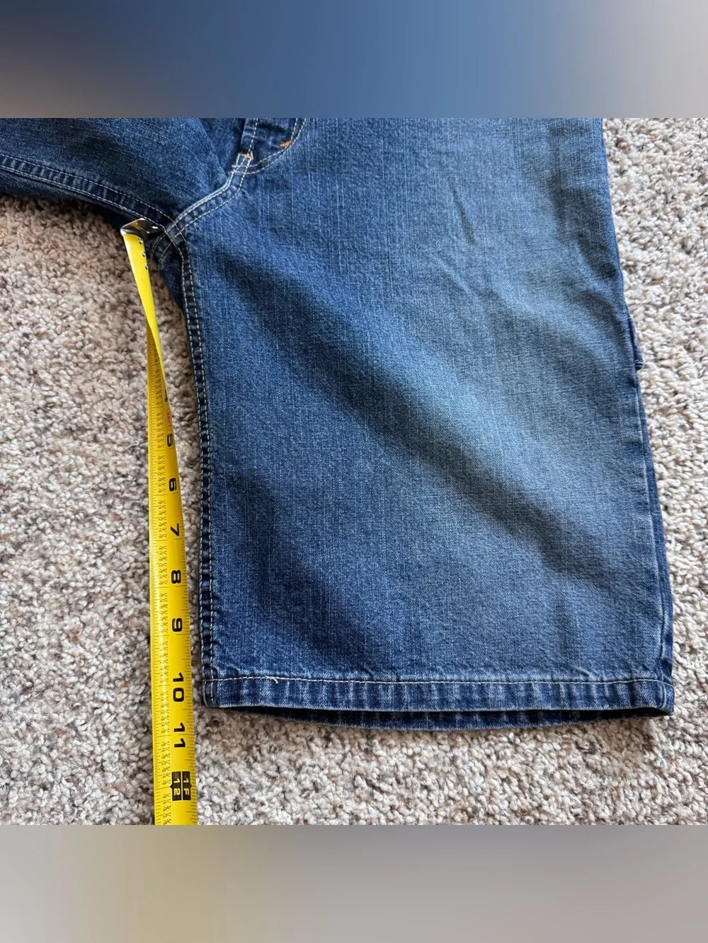 Vtg Levi’s Workwear 12 Carpenter Denim Jorts Y2K Baggy Long Jean Shorts 28x10